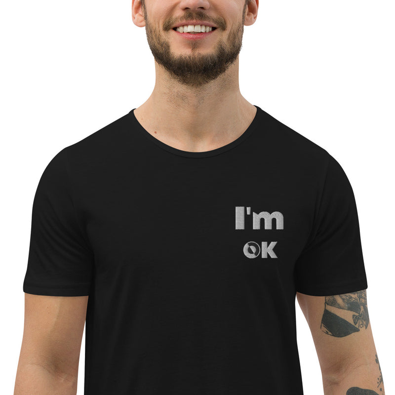 Men's Curved Hem T-Shirt || I'm OK Premium Cotton T-shirt